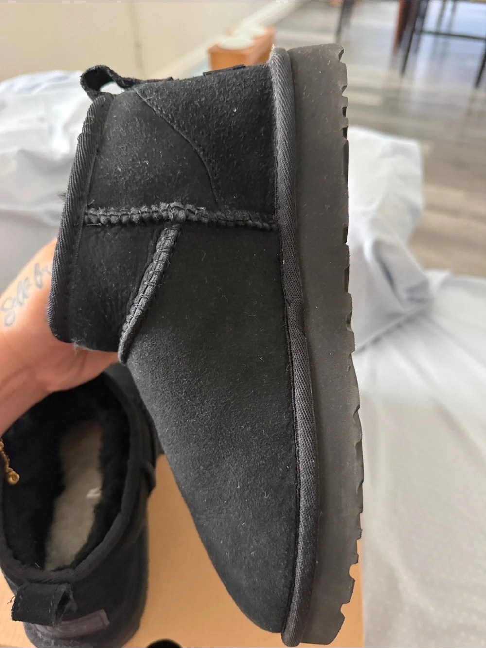 UGG Black Classic Ultra Mini Boots